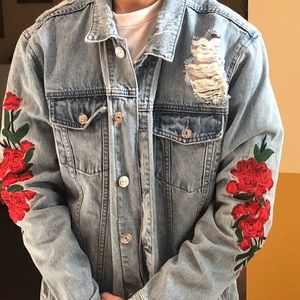 pacsun rose denim jacket
